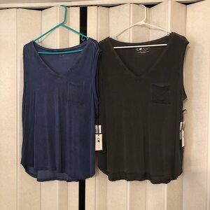 V Neck sleeveless tops